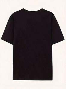 Unisex T Shirt Taurus Girl With Bull And Sneakers Print Round Neck T Shirt For Casual Wear And Zodiac Lovers Four Seasons Outfit Everyday Leisure Clothing Gift For Family And FriendsCotton T-Shirt - 黑色 - 查看 3