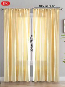 1pc Solid Color Semi-Blackout Curtain, Rod Pocket Design Room Divider Curtain, Suitable For Living Room, Bedroom, Wedding, Party Backdrop Decoration, 70gsm - Multicolor - View 50