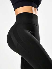 sin costuras de cintura alta de unicolor para uso diario, fitness y yoga para mujeres - Multicolor 4 - Ver 3
