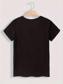 Women's Plus Size T-Shirt With A Modern Style, Short Sleeves, Featuring A 55-Letter Chili Print, Perfect For Casual Summer Outings And Comfortable Vacation Wear. - 風格 - 查看 4