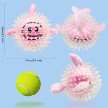 Durable Dog Chew Toy Ball. Dental Cleaning Pet Toy. Rubber Material. Tough. Pet Companion Toy. - 隨機 - 查看 6