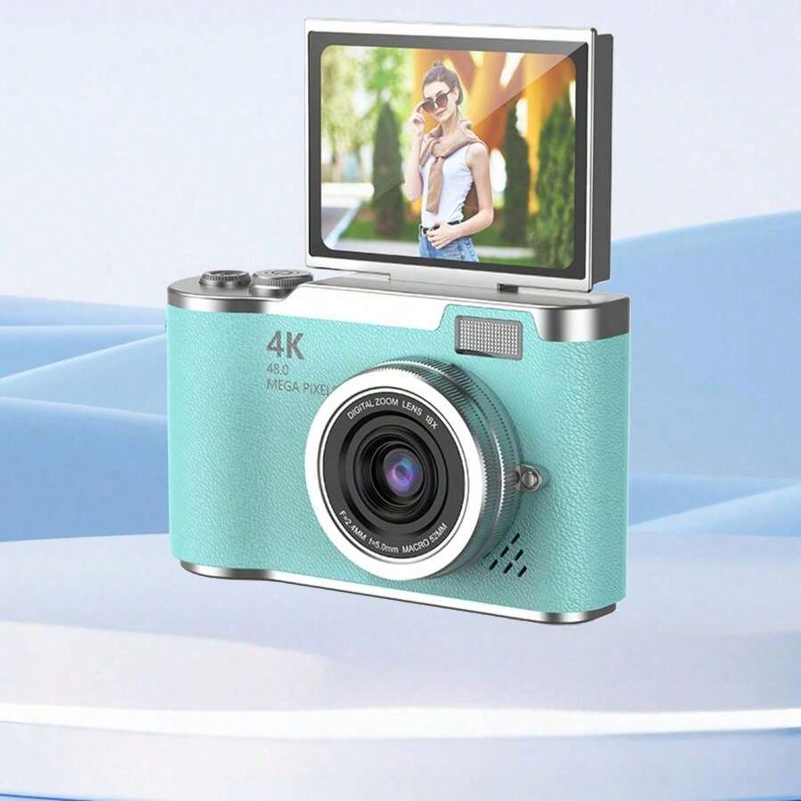 RENEAR 4K Digital Camera With 8X Zoom, Compact CCD, 48MP, 180° Flip Screen, Student Photographic - 綠色 - 查看 1