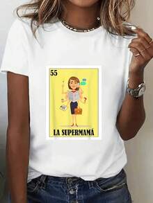 Multifaceted Super Mom Symbolizing Strength And Organization In Daily Tasks. Women's T-Shirt, 100% Cotton, Comfortable And Durable. - 白色的 - 查看 6