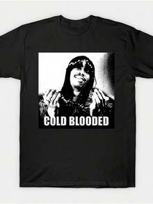 Camiseta Gráfica de Hombre "Cold Blooded Chappelle" - 220 g/m² de Tejido Grueso, Cuello Redondo, Manga Corta, Diseño Atrevido Inspirado en el Programa de TV con la Cara y la Pose Característica de Chappelle, Camiseta Casual de Verano para Uso Diario y para Fanáticos de la Cultura Pop, Lavable a Máquina, Corte Regular, Tejido de Punto, Gráfico en Blanco y Negro con Texto Icónico, Corte Relajado para Hombres, Ropa de Cultura Pop, Sin Logotipo, Sin Marca, Textura Suave, Camiseta para Hombres, Camisetas Estampadas para Hombres, TALLAS GRANDES - Negro - Ver 1