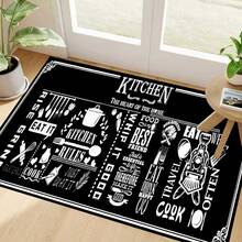 1pc Kitchen Rules Pattern Non-Slip Floor Mat, Holiday Party Decor Carpet, Anti-Fatigue Rug, Quick Dry Carpet For Kitchen, Hallway, Bathroom, Laundry Room, Home Decor - Multicolor - View 3
