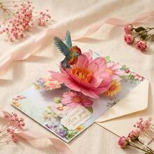 Father's Day Gift 3D Pop Up Hummingbird Card - Handmade Floral Greeting Card For Birthday, Anniversary, Thank You, Get Well Soon,  - Unique Nature Gift For Women, Wife, Friends, Dads (Envelope Included) - Nhiều màu - Xem 7