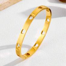 1/4件套时尚奢华优雅18K镀金心形水晶手镯套装，适合女士日常佩戴、叠戴、作为圣诞礼物，防水防褪色珠宝手镯 - 手鐲 - 查看 4