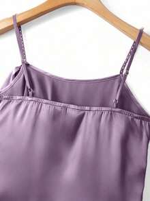 Nueva blusa de verano para mujer, top de camisola de perlas burdeos, top elegante de fiesta burdeos, top de playa burdeos, top de cami para bodas y eventos burdeos, top casual burdeos, top de cami brillante burdeos. - Lila Púrpura - Ver 5