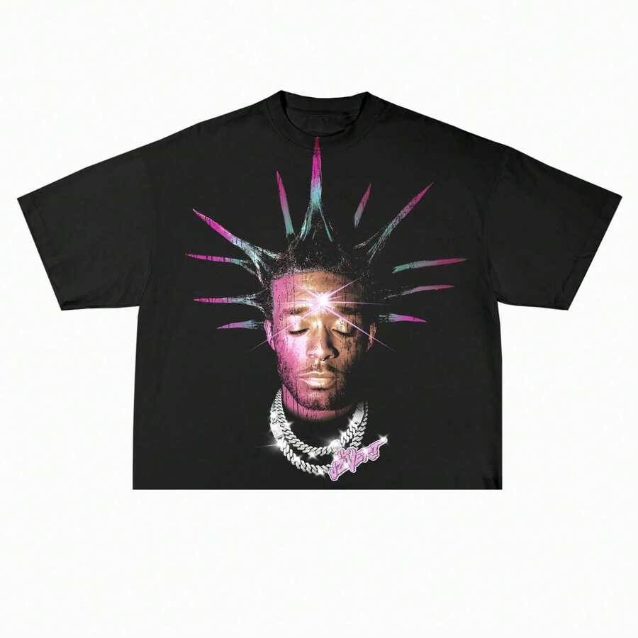 Lil Uzi Inspired Vintage Graphic T-Shirt, Thick Cotton, 90s Hip Hop Style, Oversized Fit, 100% American Cotton - SZNI Clothing - 白色 - 查看 1