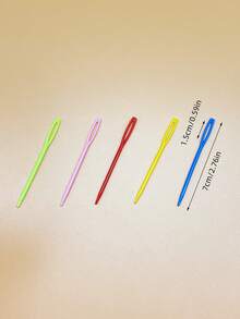 5pcs Or 50pcs Plastic Knitted Darning Needles, 3 Sizes Available, Random Color Large Eye Tip Yarn Needles, Beginner & Student Friendly Sewing Supplies For Knitting, Fabric Repair, Crochet Finishing - Plastic Needles - View 11