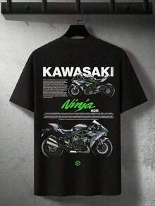 Camiseta unisex.Para hombres.Manga corta.Camisa T de manga corta.Ropa de primavera.Ropa de verano.Prenda de vestir.Prenda superior.Ancho.Silueta grande.Diseño con estampado.Regalo.Regalo.Estilo street.Primavera.Verano.Otoño.Invierno.Para hombres. - Negro - Ver 1