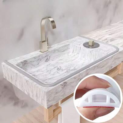 1 Cuộn màng chắn nước nhà tắm 39,37 inch, màng chắn nước tự dính cho bậc cửa kính phòng tắm, màng chắn nước gấp gọn tự dính cho mặt bàn, thích hợp để ngăn cách sàn và mặt bàn phòng tắm và nhà bếp bằng nước bắn tung tóe.