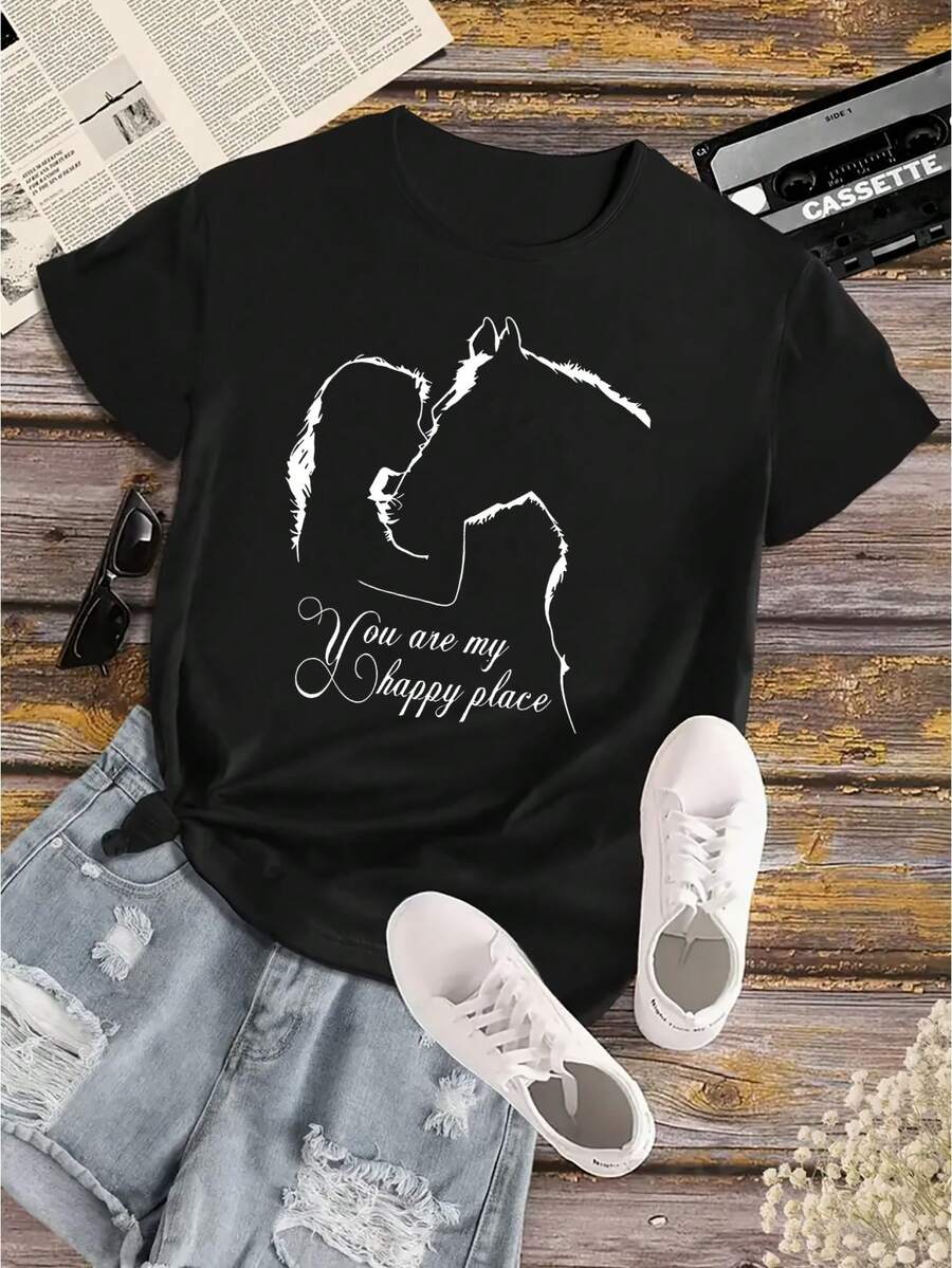 Women T-Shirts - 黑色 - 查看 1