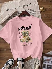Stylish Urban T-Shirt, A  Short-Sleeved T-Shirt For Spring And Summer 2026, Made In Mexico, 180 Grams. Cartoon Print, Couple Design, Suitable For Indoor Or Outdoor Wear. Crew Neck, Unisex, Ideal For The Office And Leisure. One-Pack. - PK-P631577SLNDXZGY565 - 查看 4