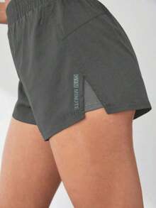 Pantalones cortos de compresión para mujer que absorben la humedad y tienen un short interno, cómodos para correr, yoga, evitar rozaduras.Pantalón corto deportivo para mujer, pantalón corto de gimnasio, pantalón corto de ciclista cómodo - Gris - Ver 4