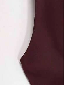 Top sin mangas de satén con cuello halter y espalda descubierta, primavera/verano - Burdeos - Ver 4
