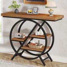 Tribesigns Sofa & Console Tables - Light Brown - View 2