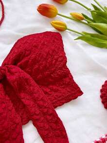 2 piezas Conjunto de top corto a rayas y shorts de cintura alta para mujer, adecuado para vacaciones, citas, té de la tarde, playa, crucero, viaje a la ciudad, festival de música, estilo bohemio de playa - Multicolor 3 - Ver 6