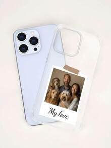 Customized Thick Colorful Striped Transparent TPU Anti-Drop Phone Case, With Personalized Name, Signature, Short Phrase Design, Compatible With Samsung S25, S24, S23, A15, A21s, A32, A33, A34, A35, A17, A16, A07, A23, A55/Apple 11 12, 13, 14, 15, 16 17Pro Max, 17air, 17 Plus, And Other Phone Models, Fashionable, Colorful, Cute - Clear - View 4