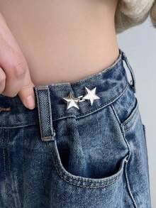 Botón De Diseño De Estrella Conveniente Y De Moda - Plateado - Ver 3