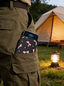 New Bow Pattern Slip-In Phone Protective Case Pouch, Black Outdoor Phone Storage Bag, Slip-In Phone Bag, Made Of Shockproof And Dustproof Neoprene Material, Soft And Elastic Lining, Portable Unisex - Multicolor - View 2