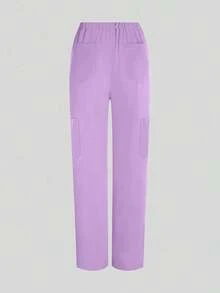 Conjunto de uniforme azul marino para mujer, hecho de tela de alta calidad y transpirable, adecuado para deportes, enfermería y trabajo, con bolsillos, perneras acampanadas, conjunto de uniforme de moda, adecuado para clínicas dentales, conjunto de unifor - Morado - Ver 7