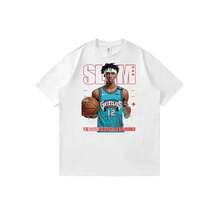 Slams-Magazines-Ja-Morant-Cover Trendyss Anime Cartoon Print T-Shirt Unisex Street Style Summer Casual Tops - White - View 1