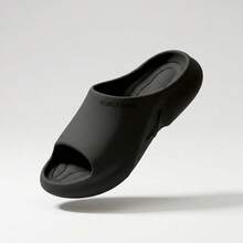 Chanclas para hombre Sandalias de EVA Pantuflas con suela gruesa suave y antibacteriana Diseño liso ergonómico antideslizante para playa y baño - Negro - Ver 7