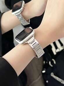 1条不对称金属表带，兼容 42mm、38mm、40mm、41mm、44mm、45mm、46mm、49mm直径，时尚智能手表替换表带，适用于Series Ultra2、Ultra SE2、SE 11、10、9、8、7、6、5、4、3、2、1，男女通用 - Starlight - 查看 7