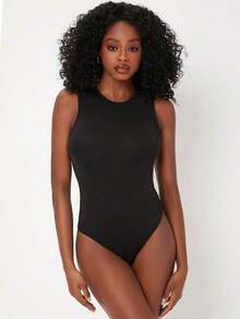 Body tank de cuello redondo - Negro - Ver 6