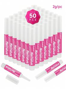 10 piezas/20 piezas/50 piezas/100 piezas Gel de uñas de secado súper rápido, de larga duración y fácil de aplicar, adecuado para acrílico y pegatinas de uñas, reparación rápida de uñas, cuidado y embellecimiento de uñas, 2g por pieza, color aleatorio - transparente - Ver 8
