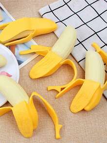 5 món đồ chơi bóp hình quả chuối sống động như thật, đồ chơi giảm căng thẳng có độ đàn hồi chậm, đồ chơi giảm áp hình trái cây mềm mại với hiệu ứng đàn hồi chậm. - Nhiều màu - Xem 5