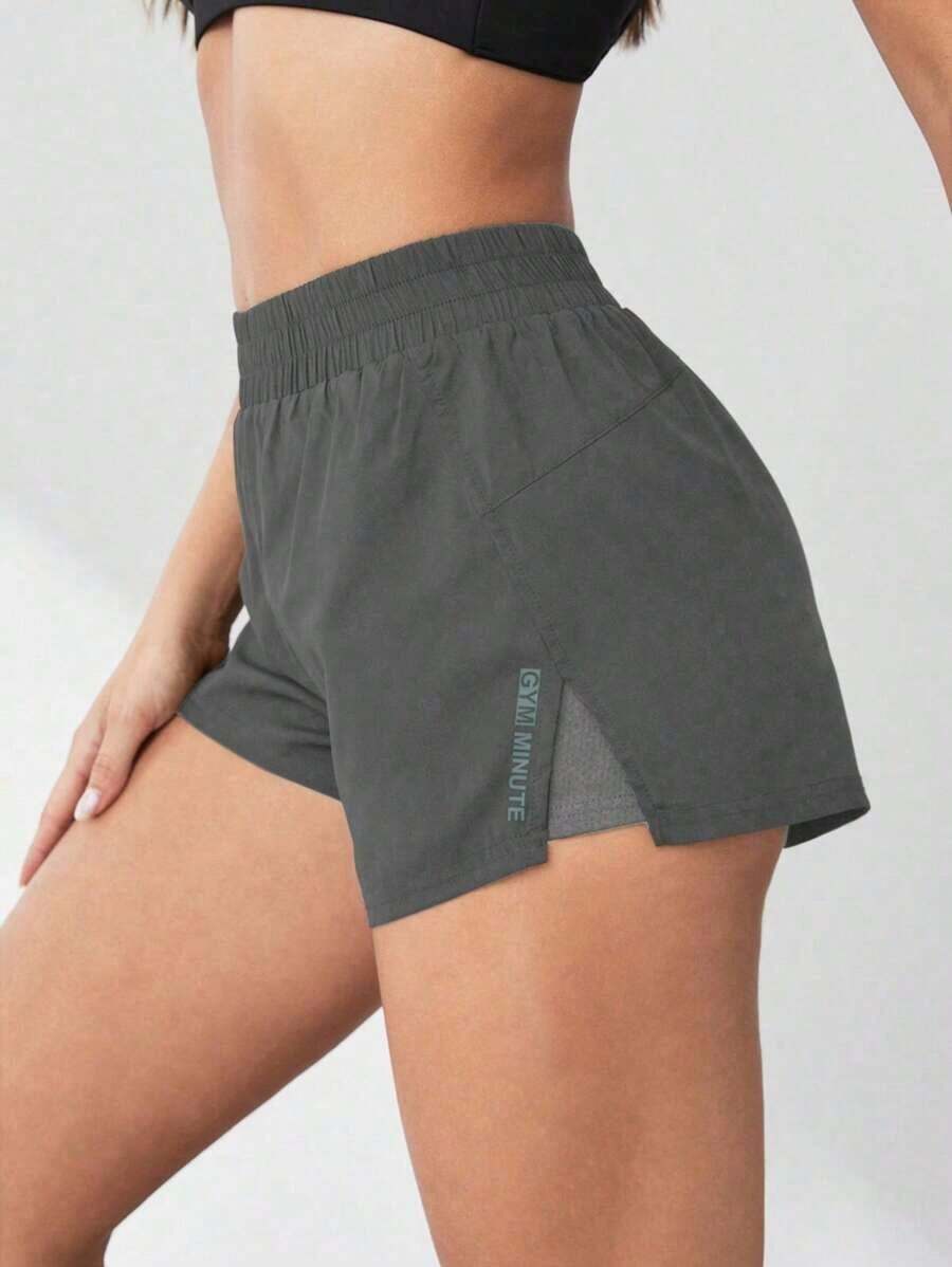 Pantalones cortos de compresión para mujer que absorben la humedad y tienen un short interno, cómodos para correr, yoga, evitar rozaduras.Pantalón corto deportivo para mujer, pantalón corto de gimnasio, pantalón corto de ciclista cómodo - Gris - Ver 1