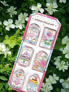 Pegatinas de cristal con efecto 3D para decorar ventanas - Pegatinas de ventana de caramelo de cristal - Pegatinas de arte lindas adecuadas para manualidades y decoración DIY - Multicolor - Ver 19