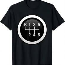 Camiseta de coche de carreras de cambio de engranajes manual de 6 velocidades - Negro - Ver 1