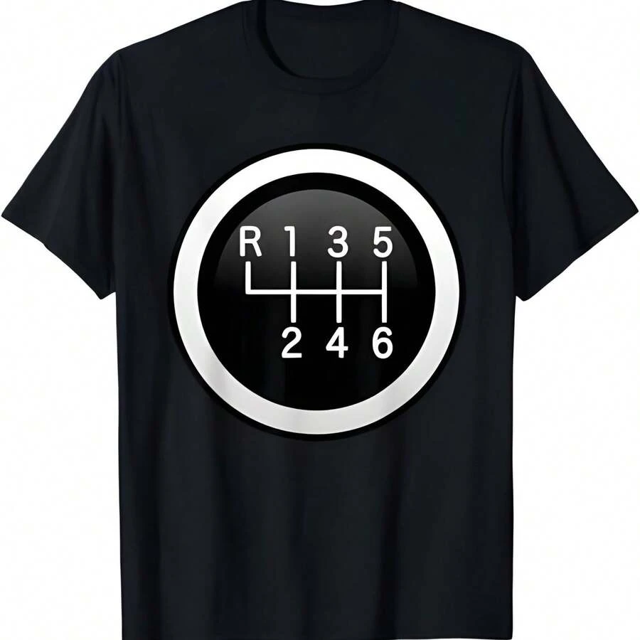 Camiseta de coche de carreras de cambio de engranajes manual de 6 velocidades - Negro - Ver 1