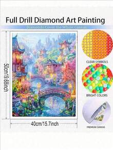 阁楼DIY钻石画套装 - 钻石艺术马赛克工艺品，温馨治愈系设计，沉浸式手工减压，家居装饰艺术DIY工艺爱好者的节日惊喜礼物 - 圓鑽 - 查看 10