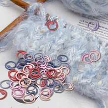 10/20/30/50/60/100 Pcs Multi-Color Metal Crochet Stitch Markers, Open Metal Stitch Markers Crochet Stitch Markers Rings With Storage Box, For Crochet Garment Marking, DIY Craft Projects, Sewing Thread Needle Knitting Stitch Tracking Markers - Pinkish Purple - View 1