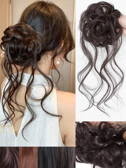 14 Inch Synthetic Fiber Messy Bun Hairpiece Scrunchie Fake Chignon Hair Bun Extensions Hair Accessories For Women Daily Use
