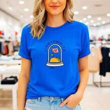 Camiseta gráfica para mujer "Si fuera princesa sería un taco", de algodón puro, manga corta, cuello redondo, estilo casual, con estampado divertido de comida, tallas S-5XL disponibles, suave y cómoda para uso diario, diseño de rosa y taco de dibujos animados, camiseta holgada de verano para damas, camiseta gráfica con humor de princesa, tela de algodón de alta calidad, top casual a la moda para mujeres, camiseta versátil con opción de mangas enrolladas, adecuada para primavera, verano y otoño. - Azul - Ver 7