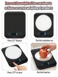 [熱銷禮品] 10kg容量廚房秤，高精度食物秤，不鏽鋼秤盤，具備歸零功能和多單位轉換，適用於烹飪和烘焙。秤面附有藍色保護膜，使用前必須撕除。電池供電（不含電池）。 - 廚房秤 - 查看 11
