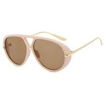 1pc Women's New Large Frame Fashion Glasses, Multi-Color Unique Frame, Double Bridge Design, Luxury Style, Fashionable Metal Temples, Unisex Glasses - Multicolor - View 8