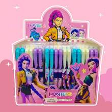 Idol Group 12Pcs Hot Erasable Click Gel Pens, Cartoon Print Student Writing Pens, Daily Office & School Stationery, Random Style - Multicolor - View 2