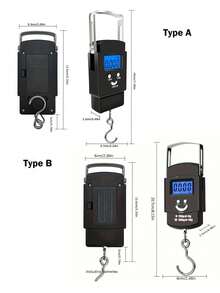 GOTURE 1pc Fishing Scale 110lb/50kg With Backlit LCD Screen Portable Electronic Balance Digital Fish Hook Hanging Scale(A/B Two Styles) - Black - View 3