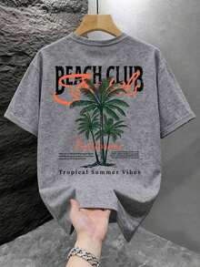 Camiseta de manga corta holgada con estampado de moda para hombres GRDR| Diseño exquisito| Esencial de verano| Fácil de combinar| Muestra tu estilo - Gris Claro - Ver 2