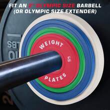 Versatile Color-Coded 2-Inch Rubber Bumper Plates – 1.25LB-55LB Individual Or Pairs, Weightlifting Standard, Durable Construction For Weightlifting, Strength Training, Home Gym - Green - View 6