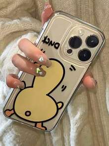 1pc Small Yellow Duck Protective Case, Full Coverage Anti-Drop Phone Case Suitable For IPhone 11/12/13/14/15/16/17/Pro Max - Yellow - View 2
