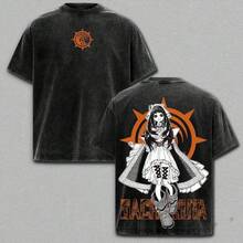 Men's Vintage Style Crew Neck Short Sleeve T-Shirt With Gachiakuta Anime Graphic Print - Dark Fantasy Manga Whimsical Artistic Figure Design, Slim Fit Thick Cotton, Festive And Urban Casual Style T-Shirt In Various Sizes. - 黑色 - 查看 5