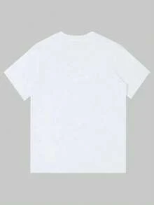Camiseta Casual Esencial de Manga Corta para Mujer - 100% tejido de punto, baja elasticidad, estampado de tres flores, cómoda para todas las estaciones, lavable a máquina, algodón suave para uso diario en verano. - Negro - Ver 8