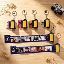 Personalized Father's Day Photo Keychain, Customizable Father And Son, Great Father Keychain With Text, Record Cherished Photo Memories, Customizable Name Keychain, Film Roll Keychain, Mini Photo Album, Keychain - Father's Day Edition 1 - View 12